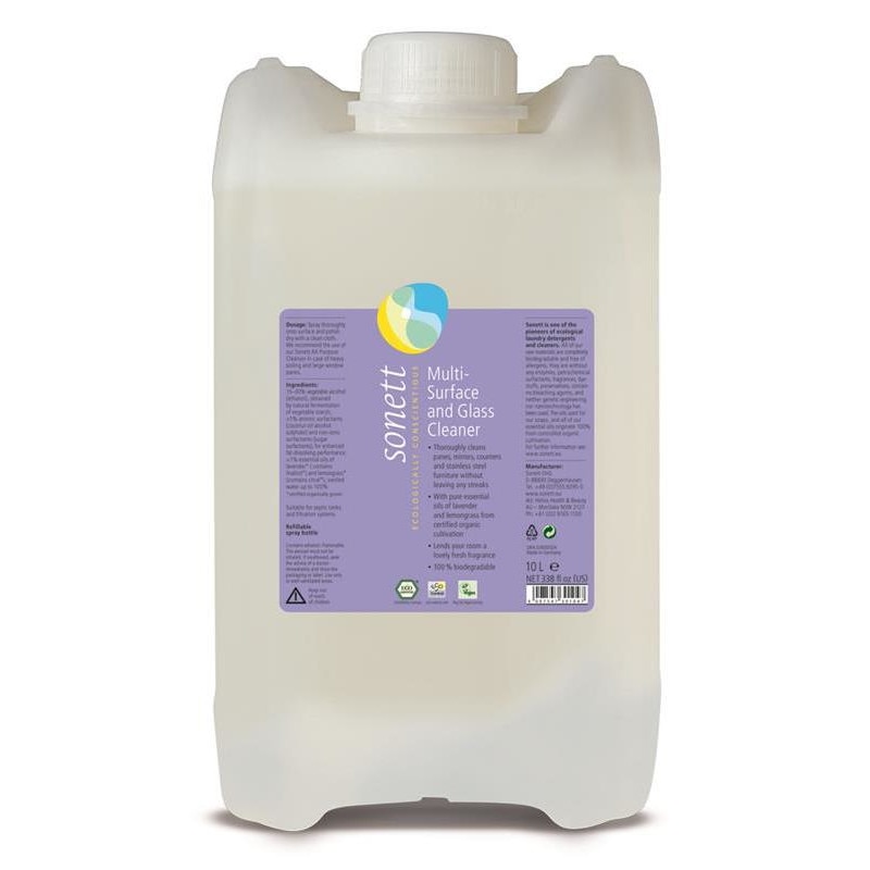 Detergent Ecologic pentru Sticla si Alte Suprafete Sonett 10L