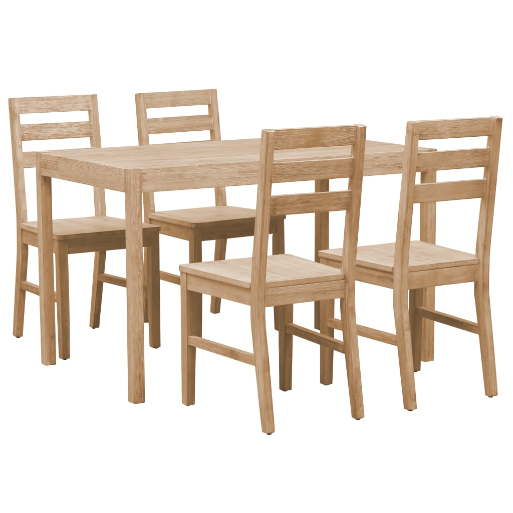 Set mobilier de bucatraie, 5 piese, masa cu scaune, vidaXL, Maro, 120 x 70 x 75 cm, lemn de acacia