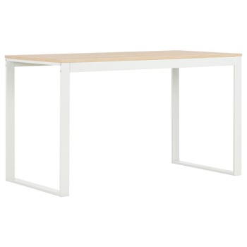 Birou de calculator, cadru metalic si blat PAL, vidaXL, Alb/Maro, 120 x 60 x 73 cm Birou de calculator, cadru metalic si blat PAL, vidaXL, Alb/Maro, 120 x 60 x 73 cm