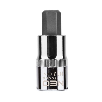 Cap tubulara 1/2'' cu antrenor hexagonal, H12 x 55mm, Neo 08-775 Cap tubulara 1/2'' cu antrenor hexagonal, H12 x 55mm, Neo 08-775