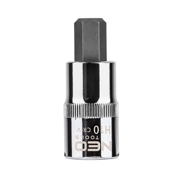 Cap tubulara 1/2'' cu antrenor hexagonal, H10 x 55mm, Neo 08-774 Cap tubulara 1/2'' cu antrenor hexagonal, H10 x 55mm, Neo 08-774