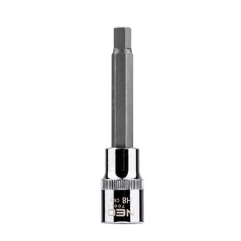 Cap tubulara 1/2'' cu antrenor hexagonal, H8 x 100mm, Neo 08-783 Cap tubulara 1/2'' cu antrenor hexagonal, H8 x 100mm, Neo 08-783