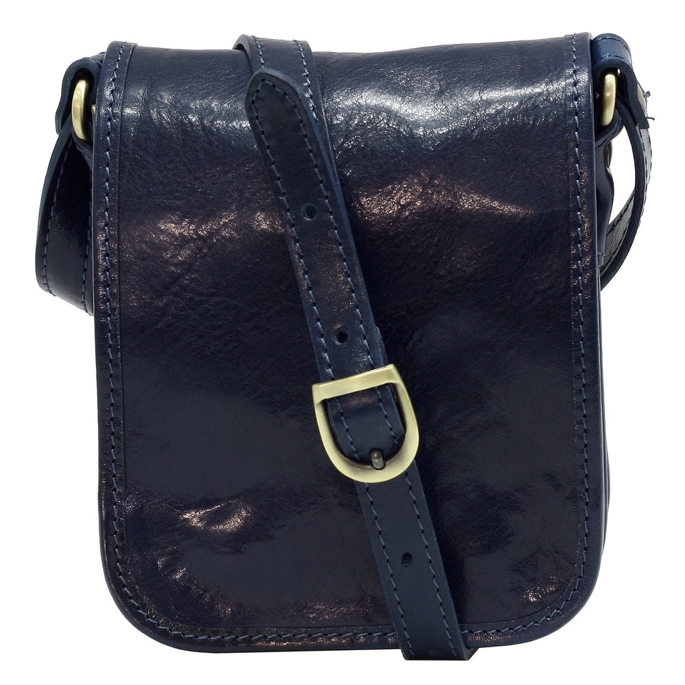 Geanta de umar din piele naturala vachetta, 5554E, bleumarin