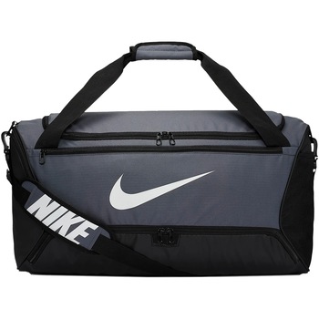 Geanta Duffel Nike Brasilia M 9.0, 60L Unisex, Flint Grey/Black/White Geanta Duffel Nike Brasilia M 9.0, 60L Unisex, Flint Grey/Black/White