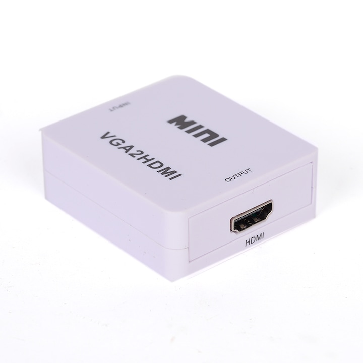 3,5 mm-es jack HDMI-átalakító Wireman CMP-VGA/3,5 mm-es jack HDMI-be, tápkábellel 5 V USB-mini USB és 3,5 mm-es sztereó jack