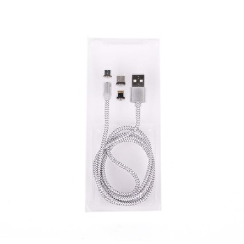 Cablu magnetic 3-in-1 la Micro USB, iPhone, Type C, WIREMAN m3 360, 1 metru, Alb Cablu magnetic 3-in-1 la Micro USB, iPhone, Type C, WIREMAN m3 360, 1 metru, Alb
