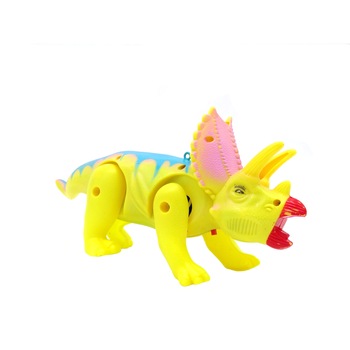 Dinozaur, triceraptor, cu sunete si lumini, alearga, galben Dinozaur, triceraptor, cu sunete si lumini, alearga, galben