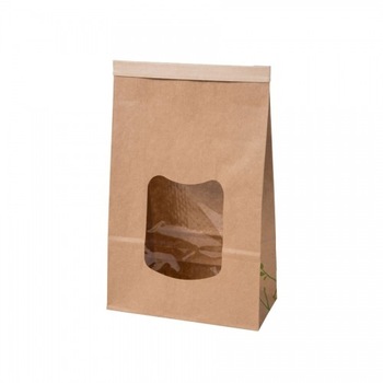 Pungi biodegradabile L cu inchidere, hartie cu fereastra si captuseala din PLA, 70x155x242 mm, set 400 buc Pungi biodegradabile L cu inchidere, hartie cu fereastra si captuseala din PLA, 70x155x242 mm, set 400 buc