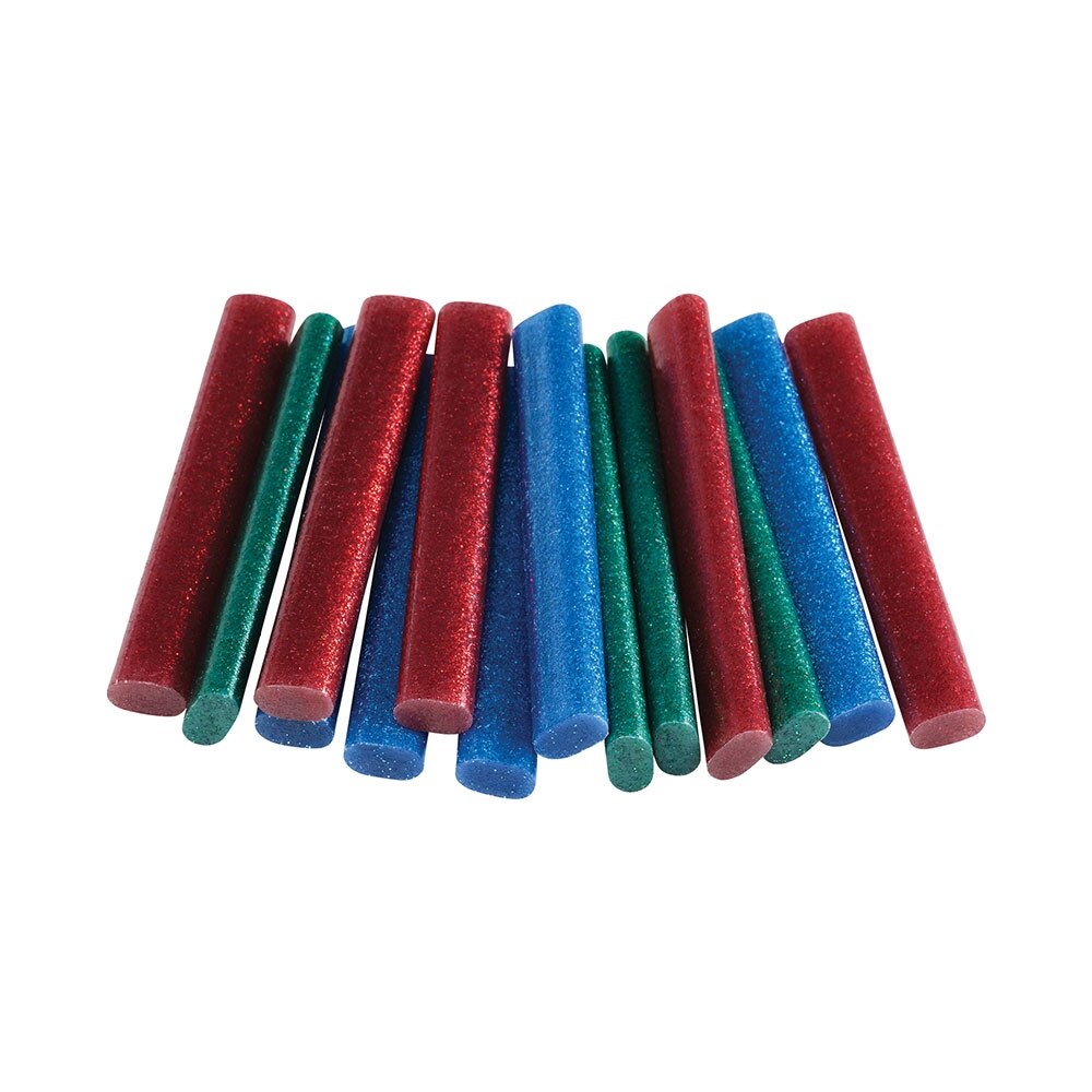 Batoane lipici Rapid Oval 9mmx94mm, temperatura scazuta, lipici cu sclipici rosu, verde si albastru, 125g, 40108462