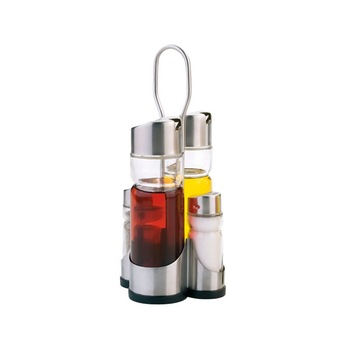 Set oliviera 4 piese, inox si sticla, talpa antialunecare Set oliviera 4 piese, inox si sticla, talpa antialunecare
