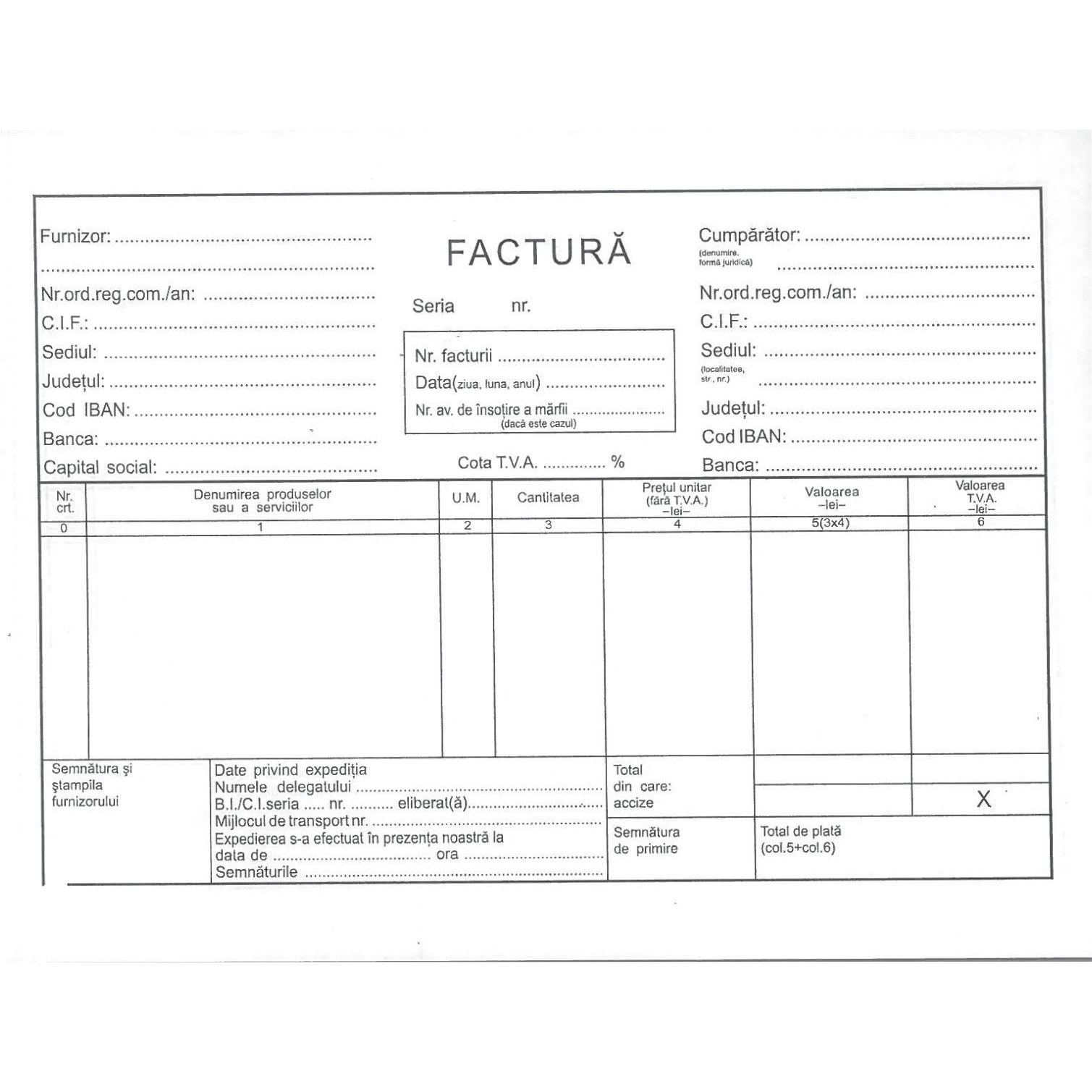 Facturier A5 autocopiativ in 3 exemplare cu tva