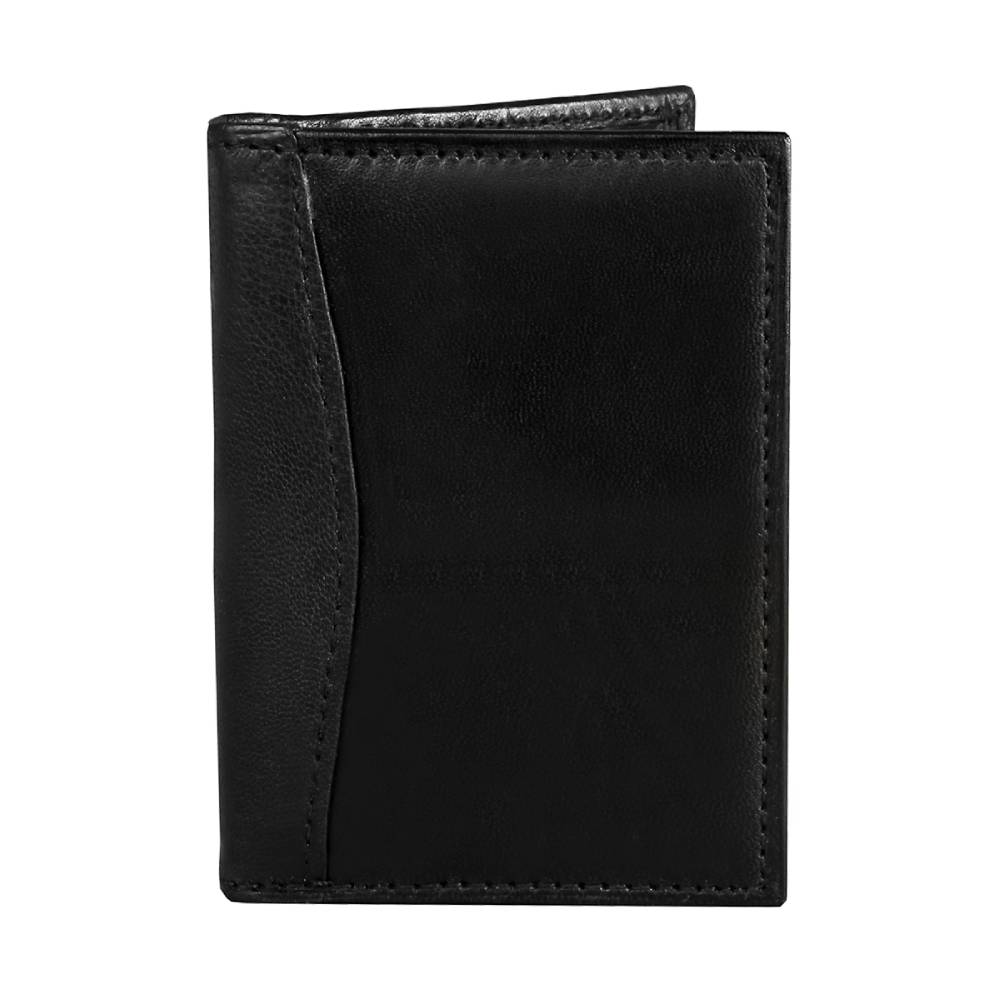 Port card, piele naturala, negru, 7.5 x 11 cm, B701N