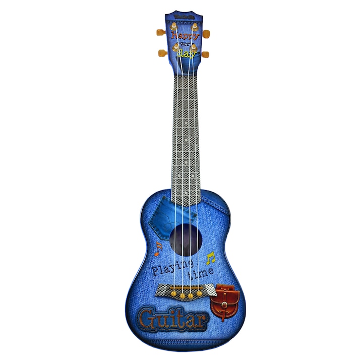 Kék ukulele gitár - játék valódi hangokkal