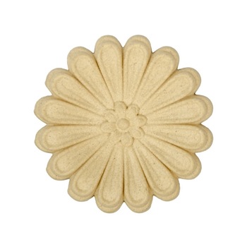 Ornament din lemn termoplastic - floare in cerc, 12 cm Ornament din lemn termoplastic - floare in cerc, 12 cm