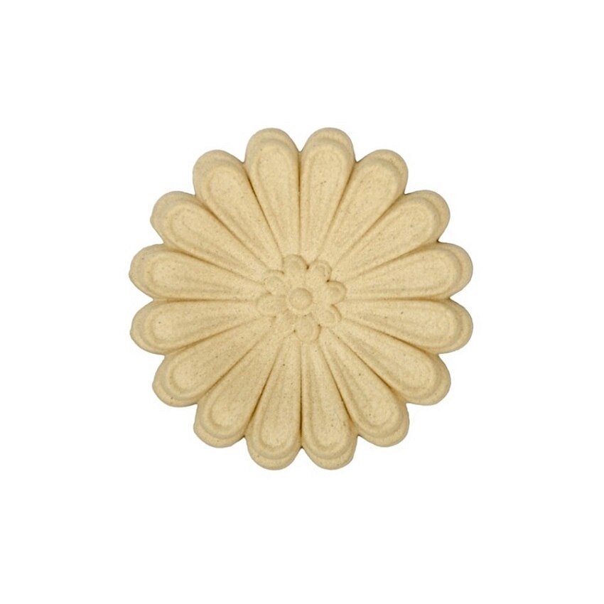 Ornament din lemn termoplastic - floare in cerc, 7 cm