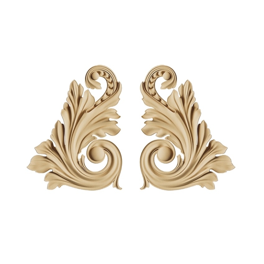 Ornament din lemn termoplastic - element decorativ curbat, 8 x 6 x 0.8 cm