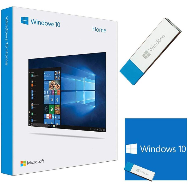 Microsoft® Windows 10 Home 10 32-bit/64-bit Román nyelvű, USB Flash P2