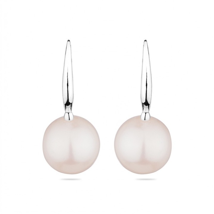 Обеци с перла Димс-92 Swan Pearls IE0614, Бели