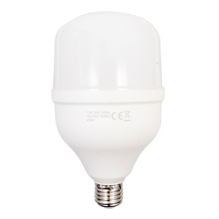 Bec Led T100, E27, 30W, Lumina Rece,2400lm, 220V