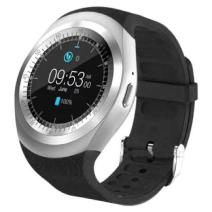 Y1 Smart Watch Android okosóra magyar nyelvű menüvel, fekete