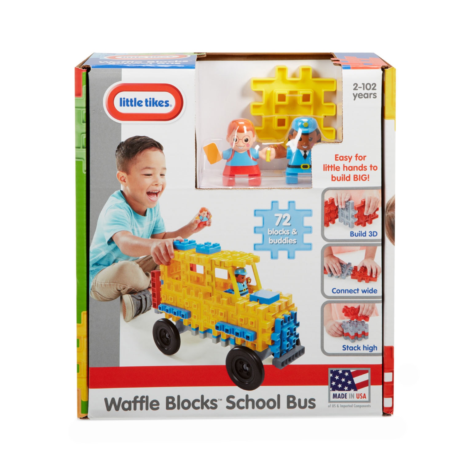 Set de constructie Little Tikes - Autobuz Scolar, 72 piese