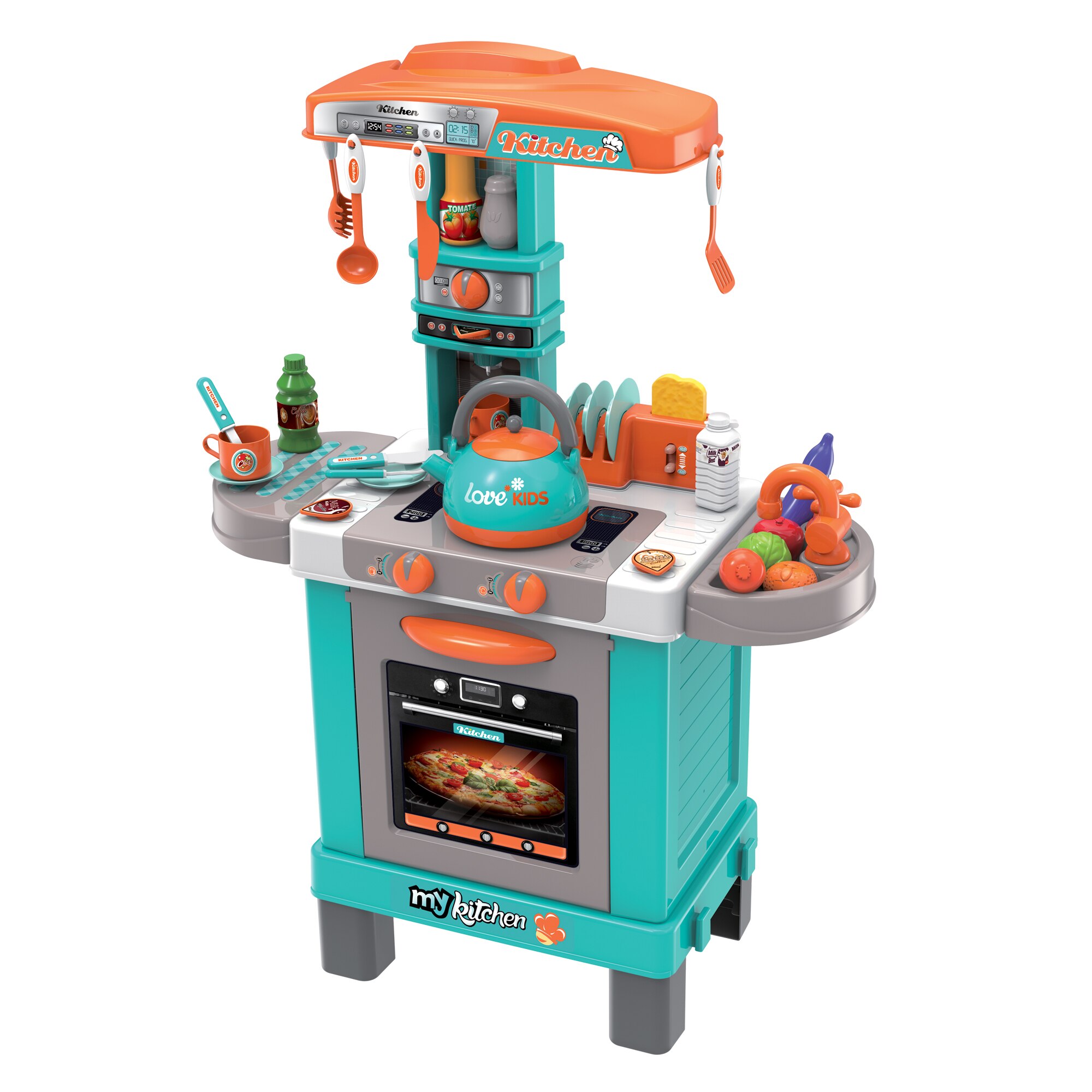 Bucatarie cu inductie si ceainic Buba 008-939A, Albastru