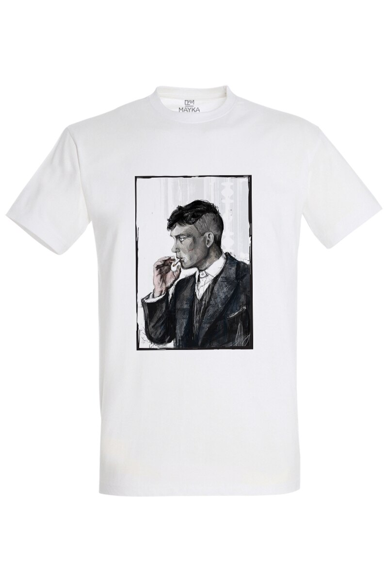 Tricou barbat din bumbac 100%, MAYKA, model Peaky