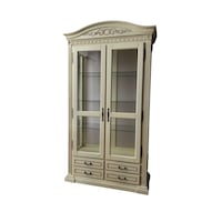 Mobilier living, Cristalier Venetia, CESIMEX, 1185x505x2080, lemn masive, Crem