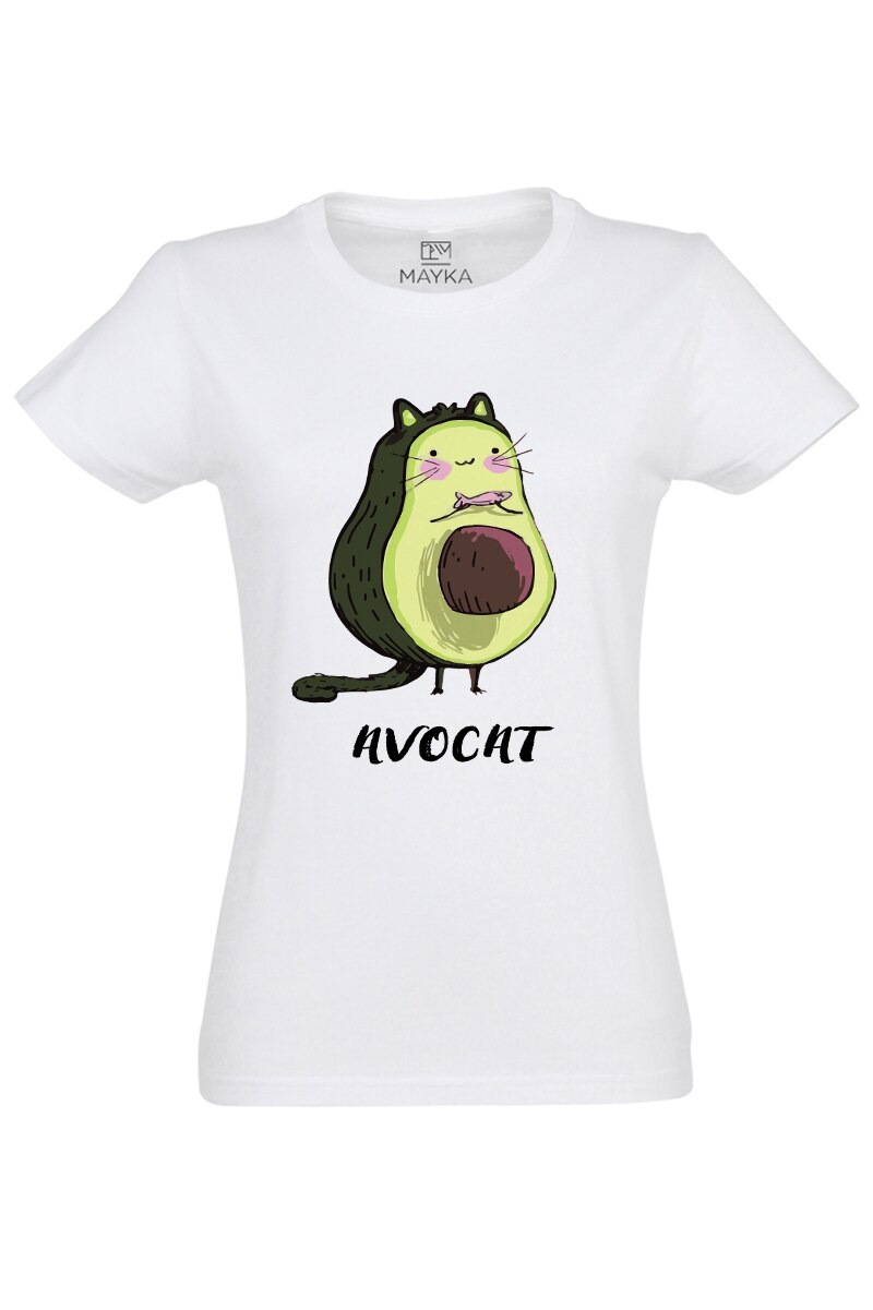 Tricou dama din bumbac 100%, MAYKA, model Avocat