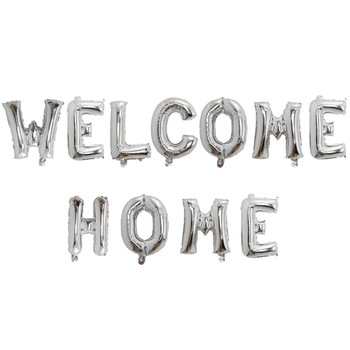 Balon Folie Litere - WELCOME HOME, Argintiu, 41 cm, Shop Carnaval Balon Folie Litere - WELCOME HOME, Argintiu, 41 cm, Shop Carnaval
