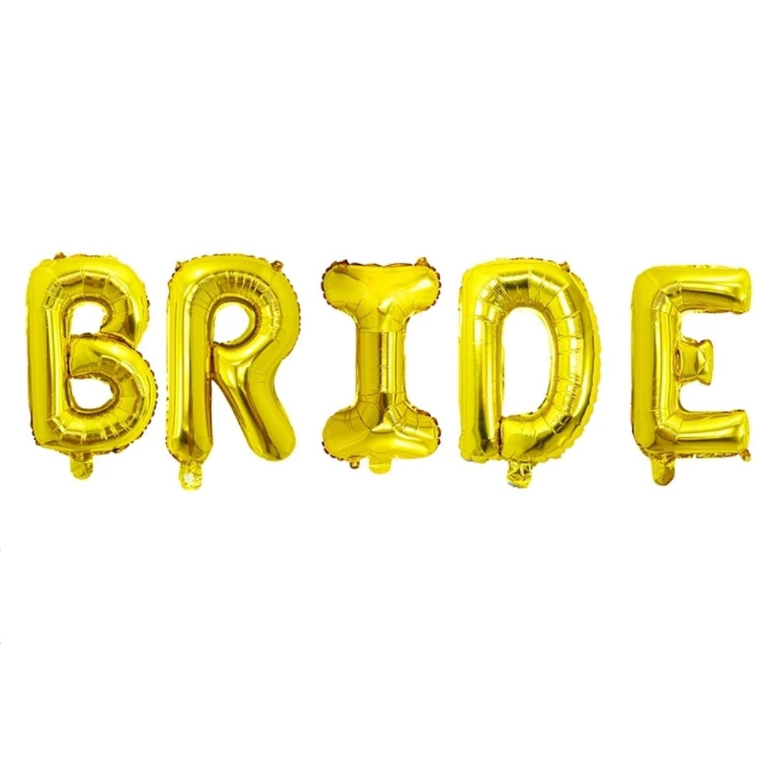 Balon Folie Litere Gigant - BRIDE- Auriu, 100 cm, Shop Carnaval