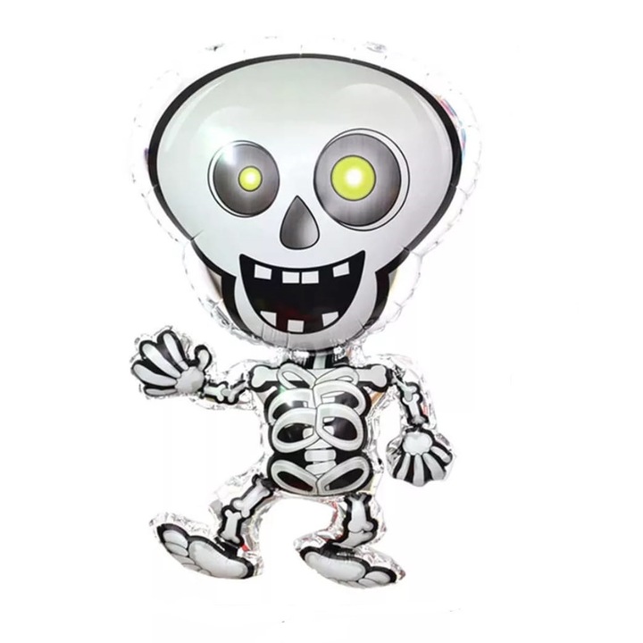 Léggömb Fóliafigura, Csontváz, Halloween, 81*47 cm, Shop Carnaval