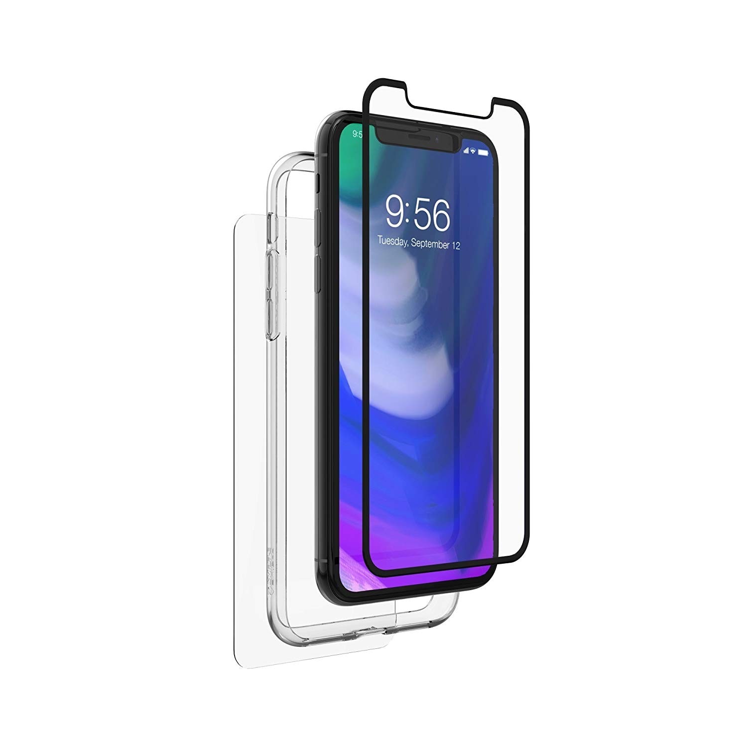 Folie de protectie InvisibleShield, sticla + husa, 360grade pentru Apple Iphone x/xs black