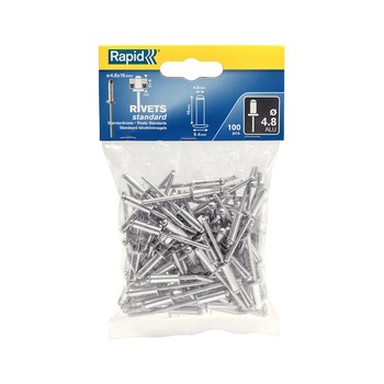 Popnituri Rapid Standard - diametrul de 4.8 mmm x 16 mm, aluminiu, 100 buc/ punga Popnituri Rapid Standard - diametrul de 4.8 mmm x 16 mm, aluminiu, 100 buc/ punga