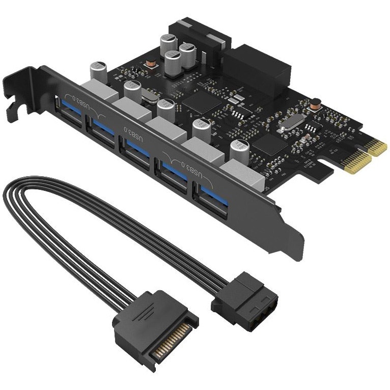 Adaptor Orico PCI-express PVU3-5O2I, 5 Port-uri, USB 3.0 PCI-Express Card