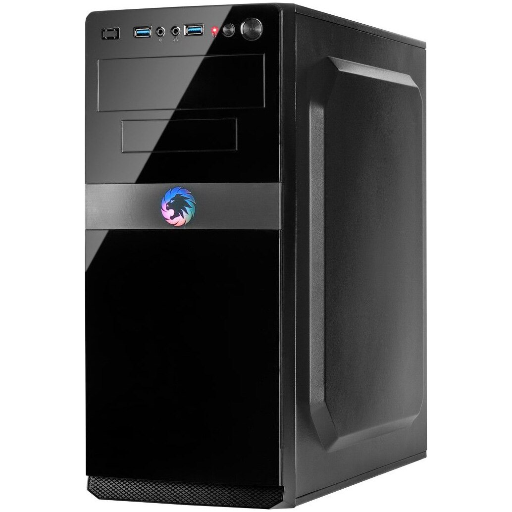 Carcasa Inter-Tech IT-5908, Middle Tower, fara sursa, ATX, negru