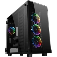 Carcasa Thermaltake View 91 Tempered Glass RGB, Super Tower, fara sursa, XL-ATX, negru