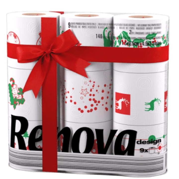 Hartie igienica Renova XMAS Design, 9 role