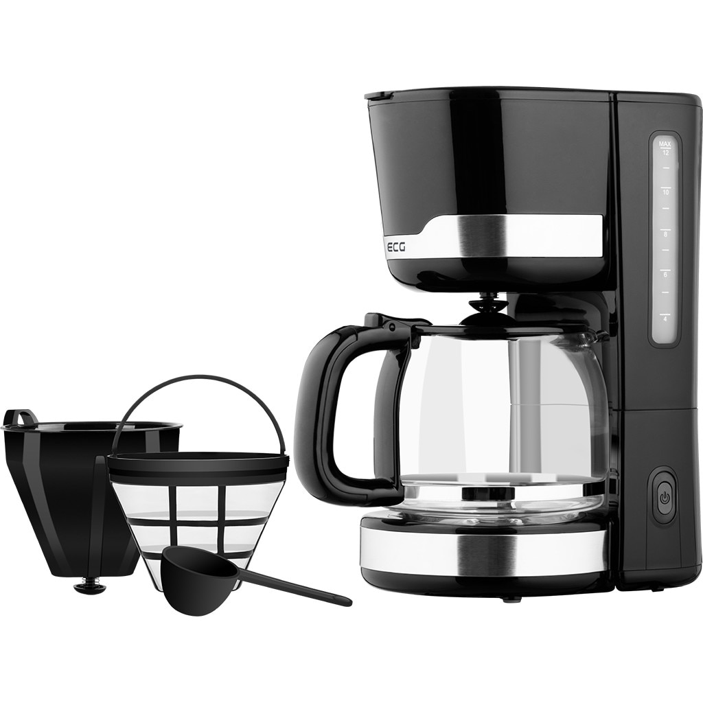 Cafetiera ECG KP 2115 , 1000 W, 1.5 L, 12 cesti, vas din sticla