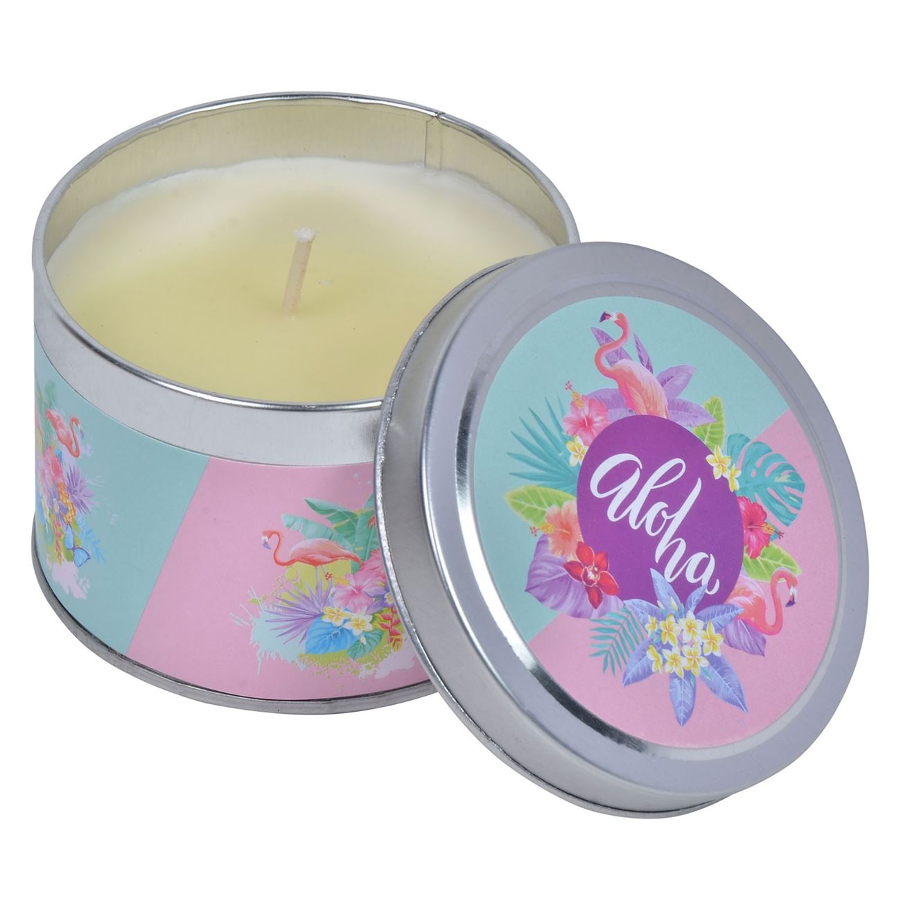 Lumanare aromatica, Zola®, in recipient flamingo, aroma vanilie