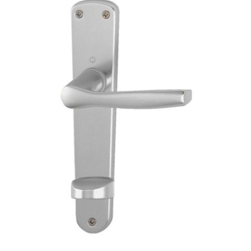 Maner usa interior, Hoppe Milano, cu sild pentru WC, material aluminiu, culoare argintiu, 90 x 32 mm