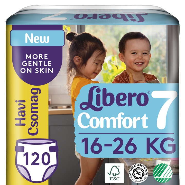 Libero Comfort 7 pelenka, 16-26 kg, havi csomag, 120 db