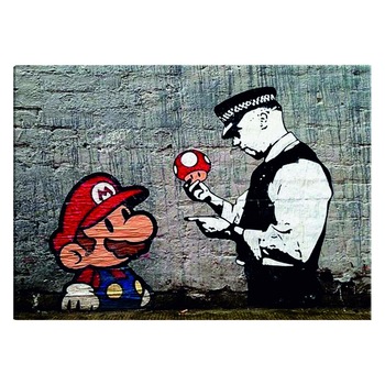 Tablou canvas - Mario Si politist de Banksy - 90 x 60 cm