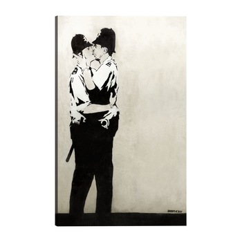Tablou canvas - Sarut Coppers de Banksy - 40 x 60 cm