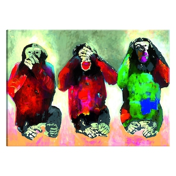 Tablou canvas - Trei Intelepte maimute - 90 x 60 cm