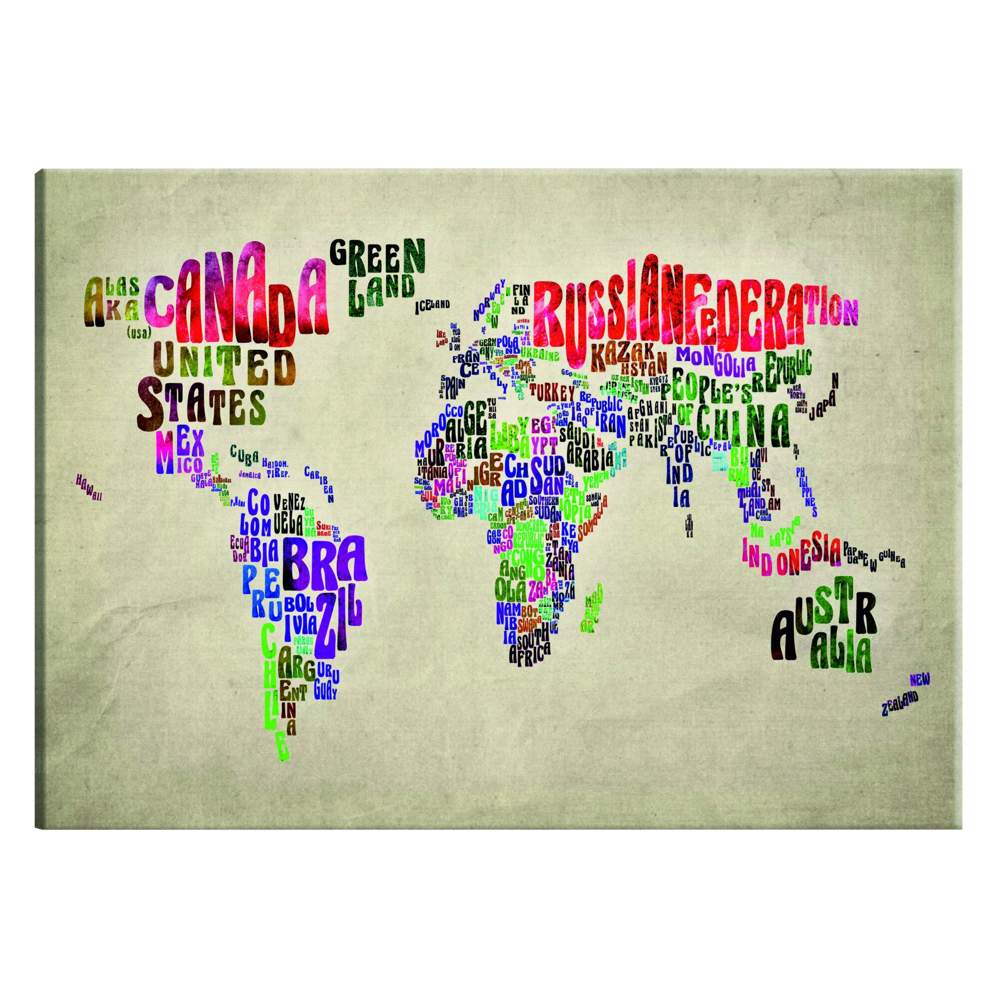 Tablou canvas - Harta Mondiala World Tour - 60 x 40 cm
