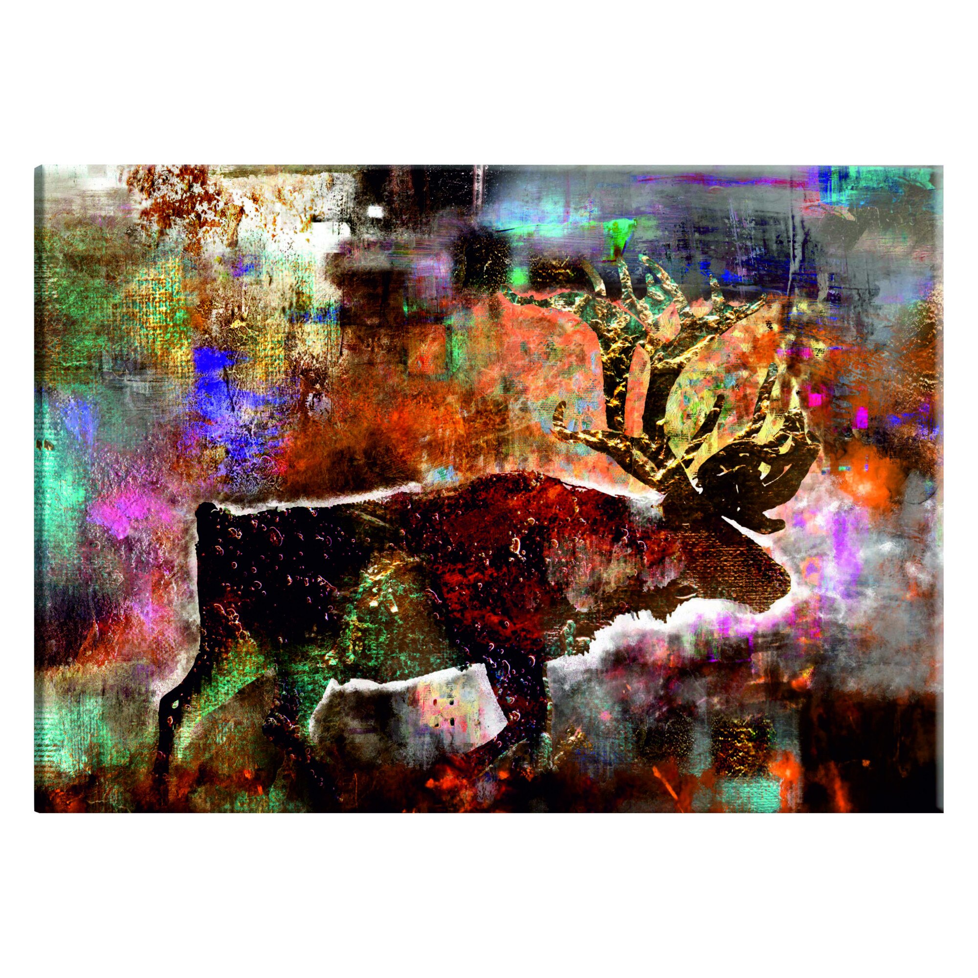 Tablou canvas - Caribou colorat - 60 x 40 cm