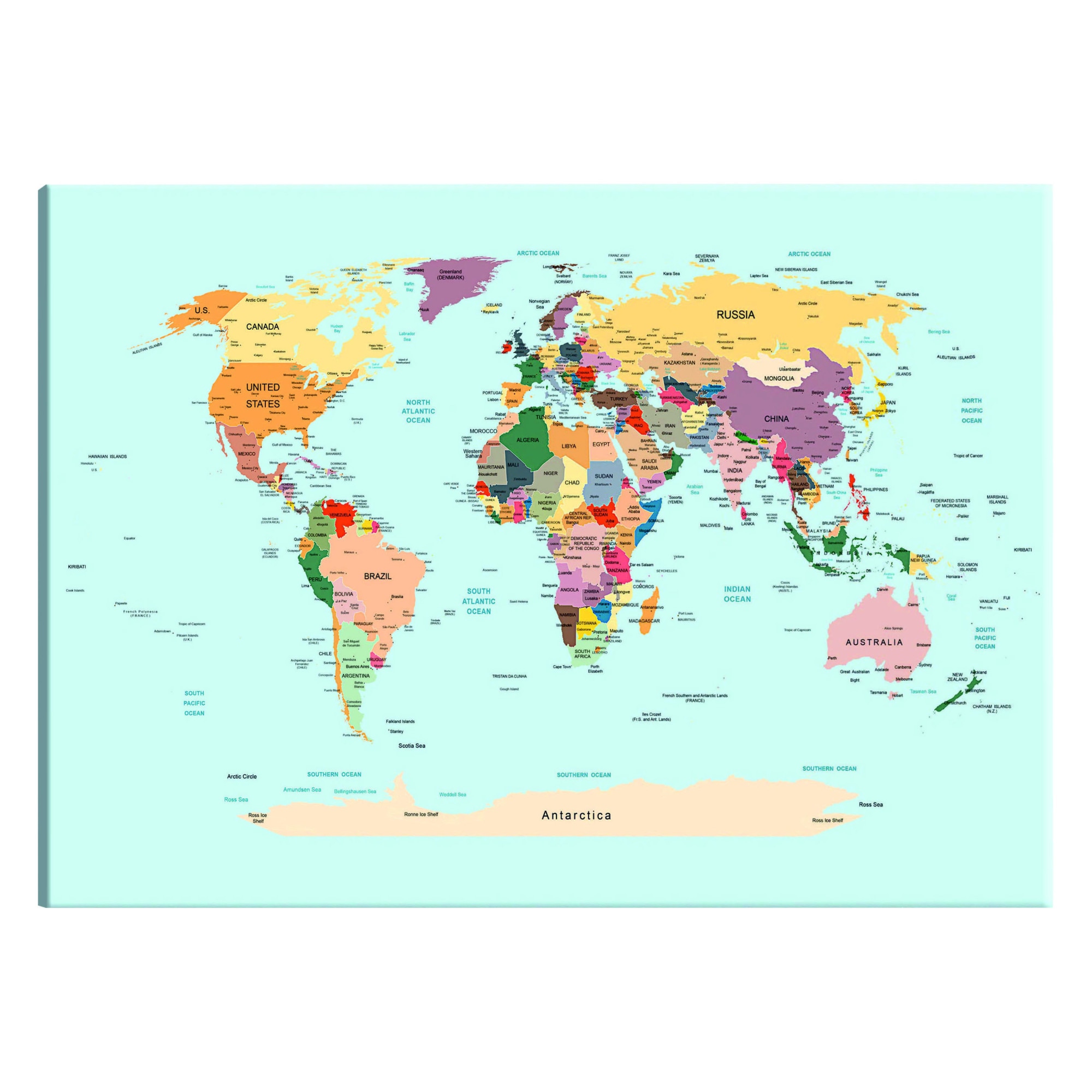 Tablou canvas - Harta Mondiala Calatoriti cu mine - 90 x 60 cm