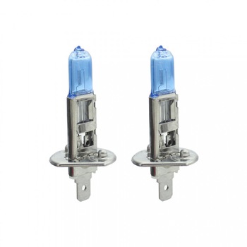 Set 2 becuri Halogen H1, 130% Intensitate LONG LIFE, 12V, 100W, Alb Xenon Set 2 becuri Halogen H1, 130% Intensitate LONG LIFE, 12V, 100W, Alb Xenon