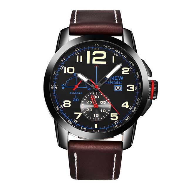 Ceas XINEW Barbatesc Quartz Sport Maro, PN999375MO, curea din piele, afisaj Analog